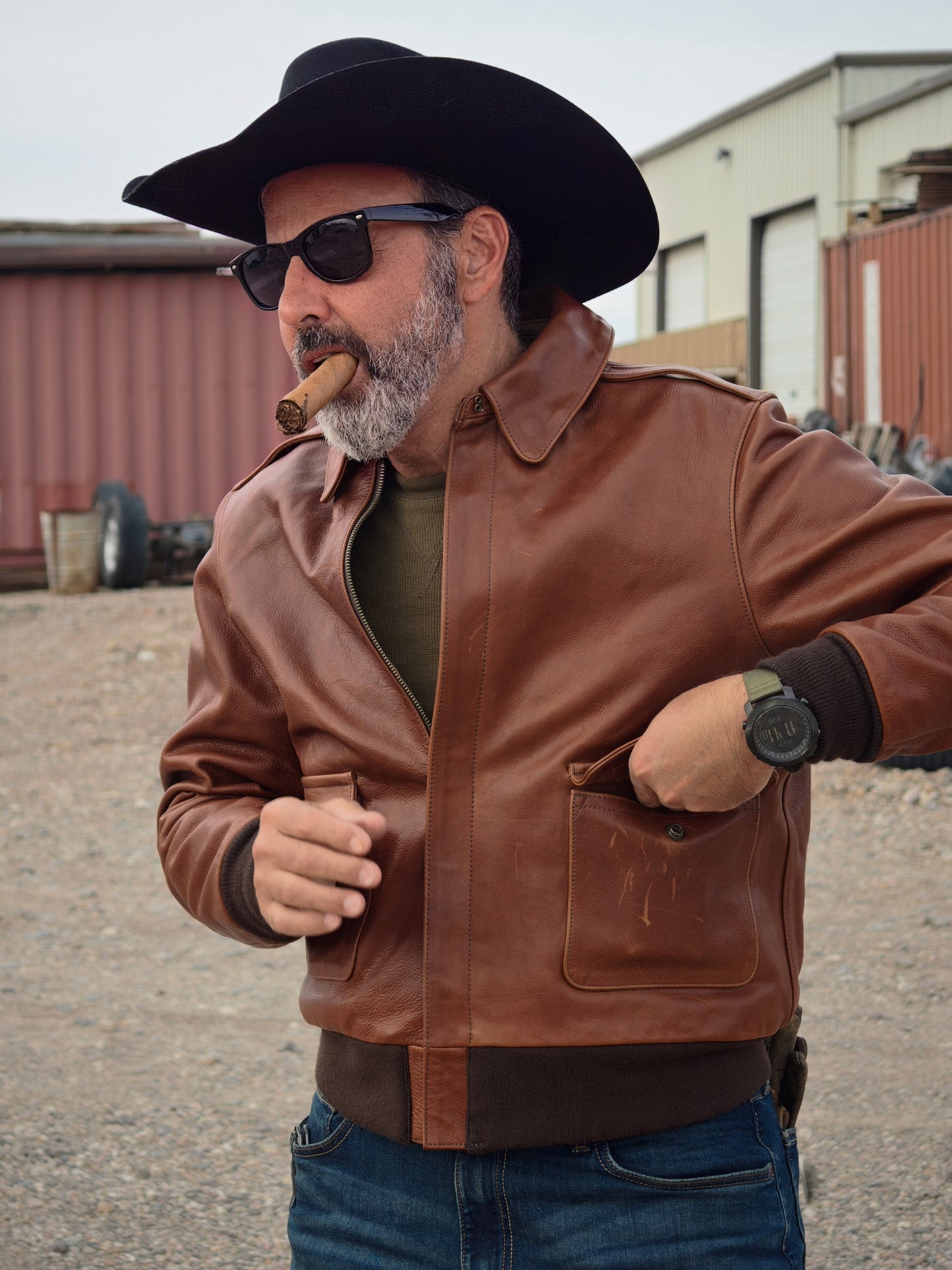 Chris Made In Heaven Leather Flight Jacket